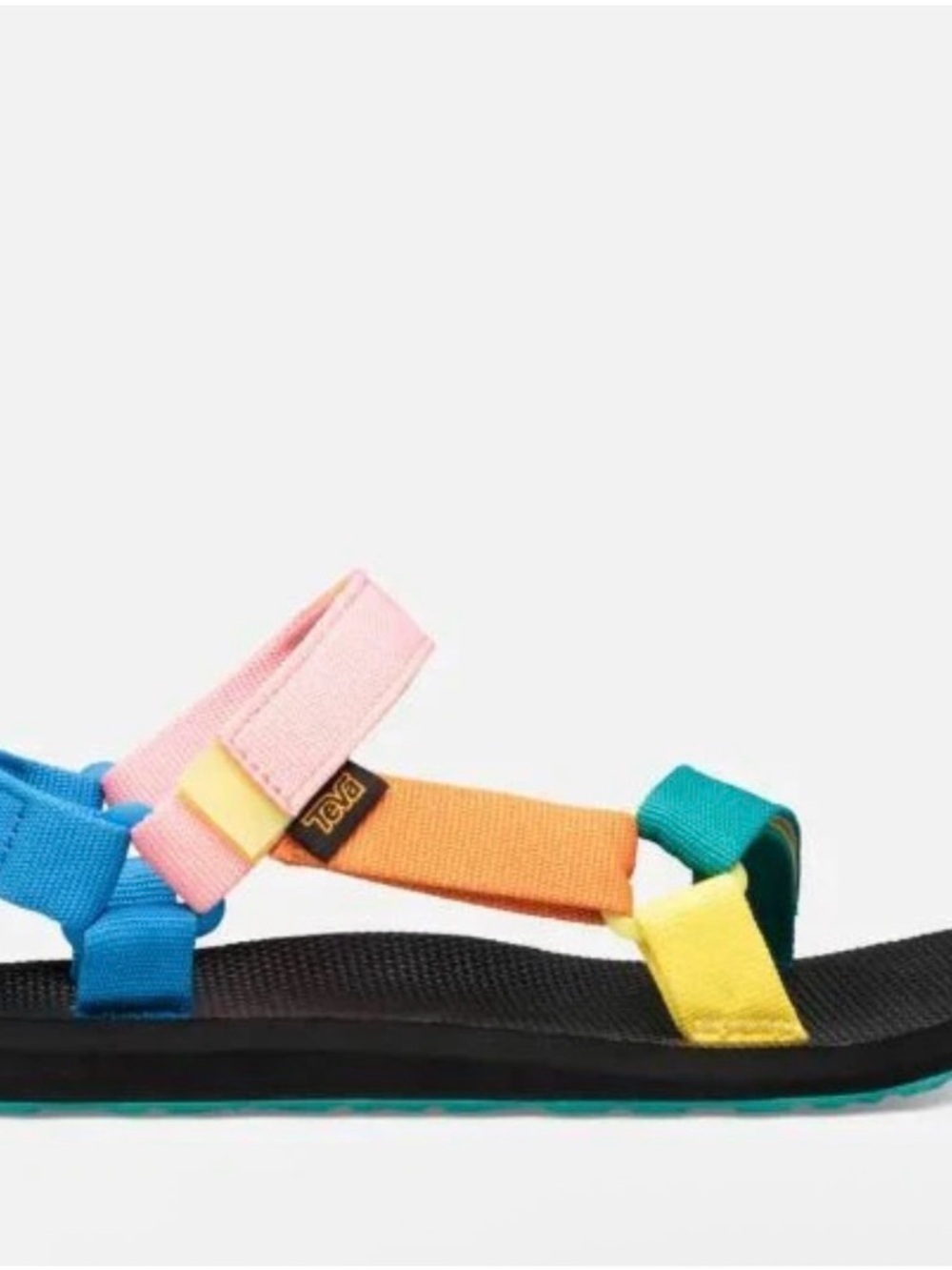 Teva woman’s  Rainbow Strap Sandal - Pink, Orange, Yellow, Blue, Teal